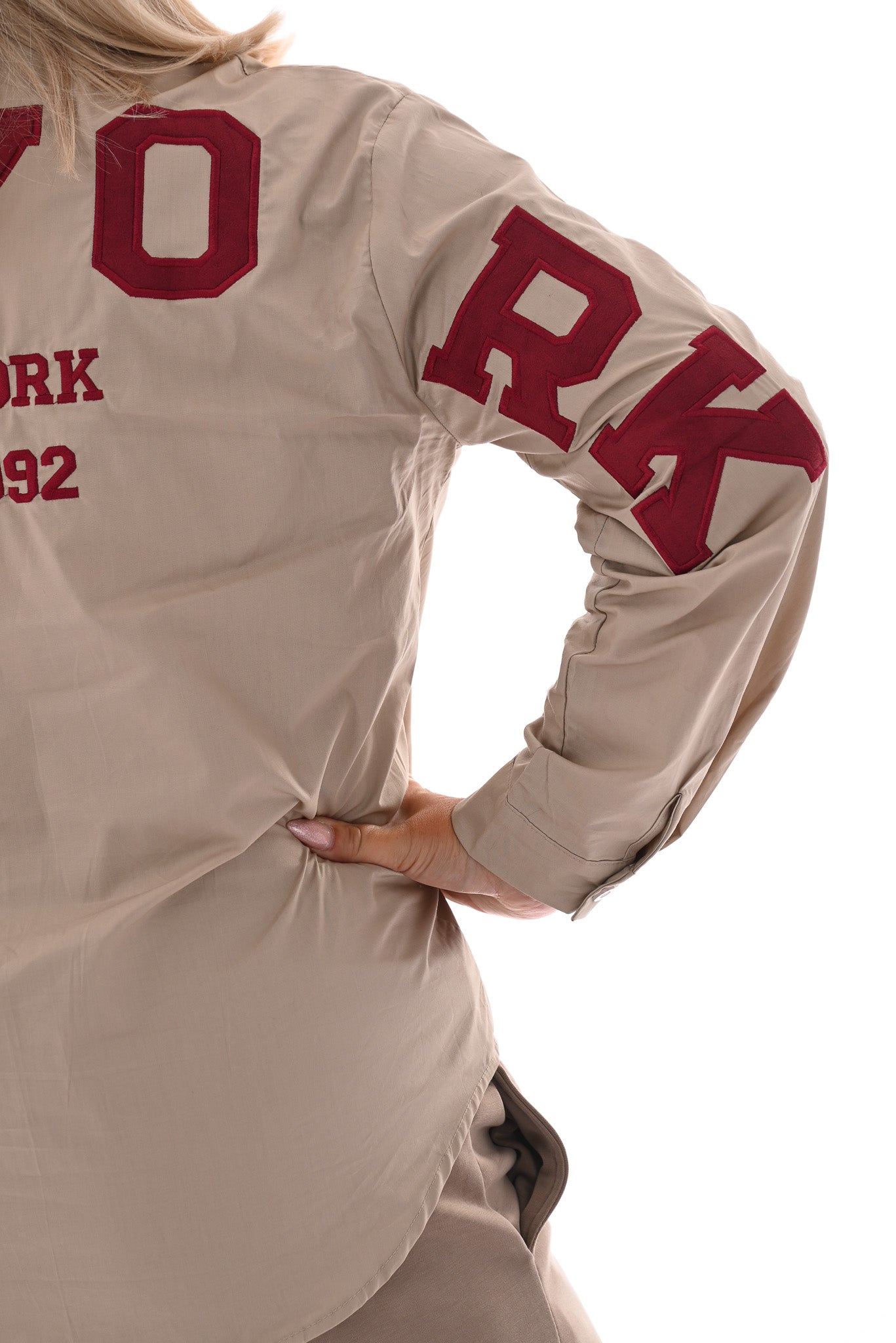 Blouse doorknoop New York beige