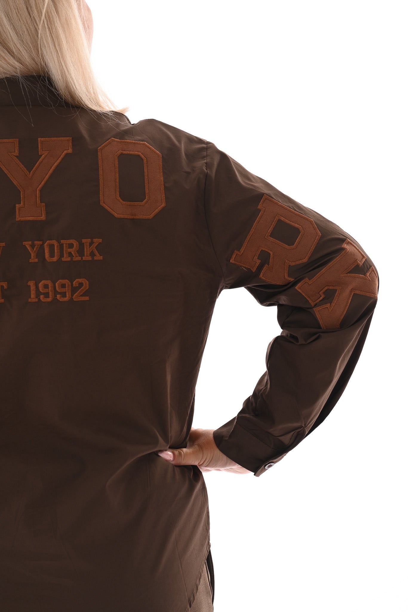 Blouse doorknoop New York donkerbruin