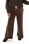 Wide leg joggingsbroek khaki