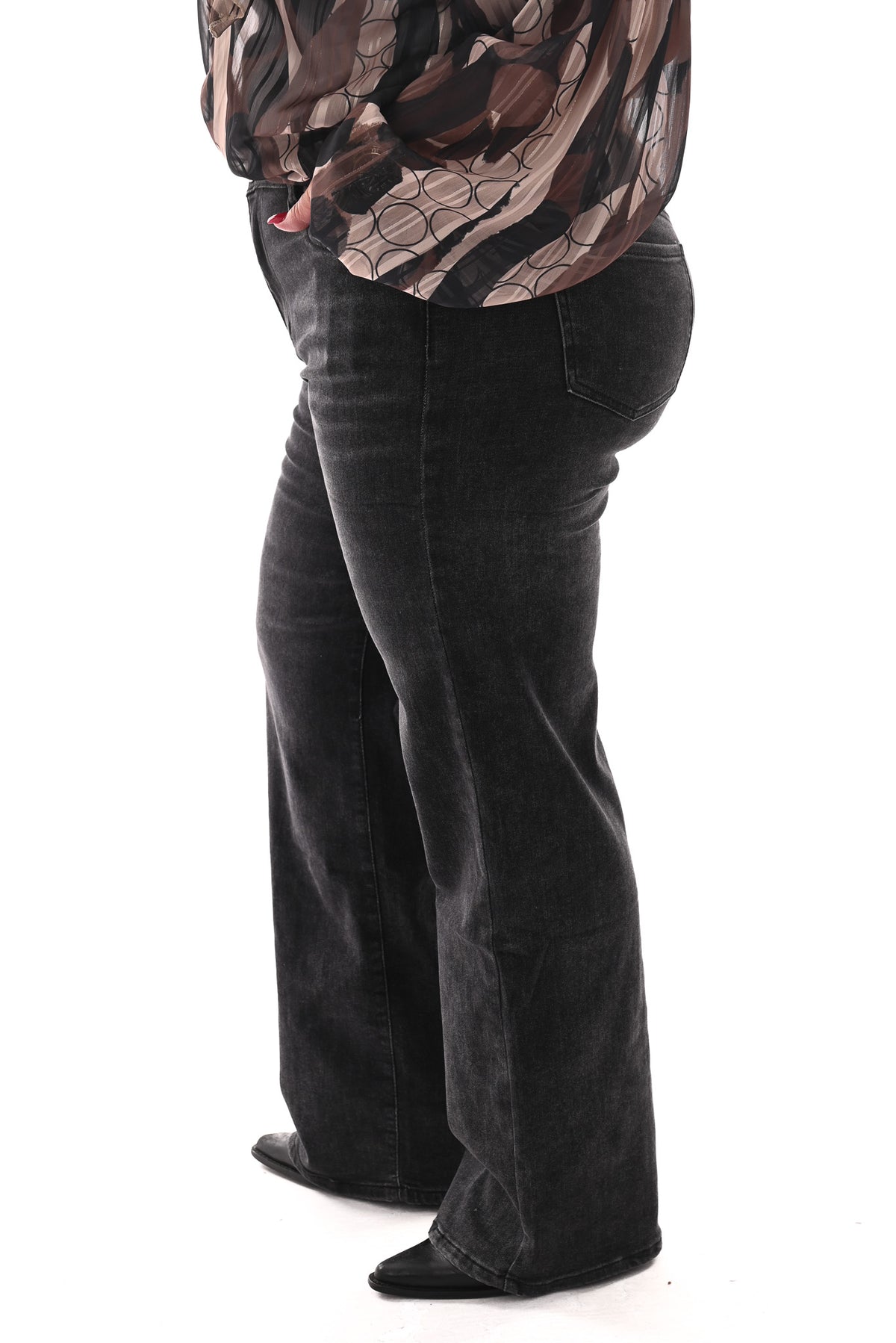 Goodies wide leg donkergrijs