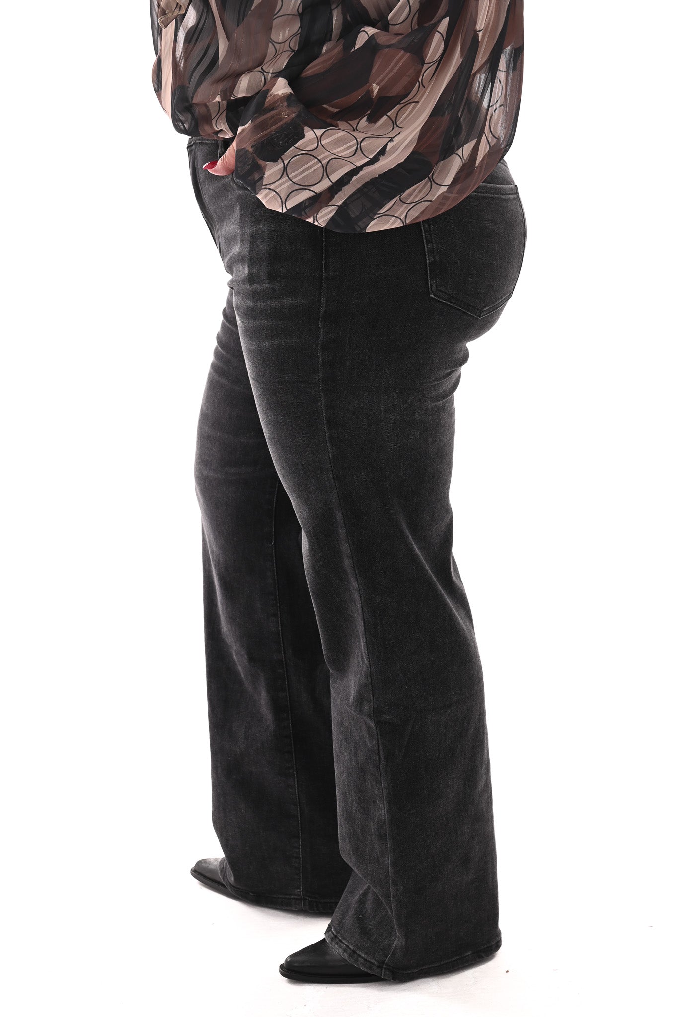 Goodies wide leg donkergrijs