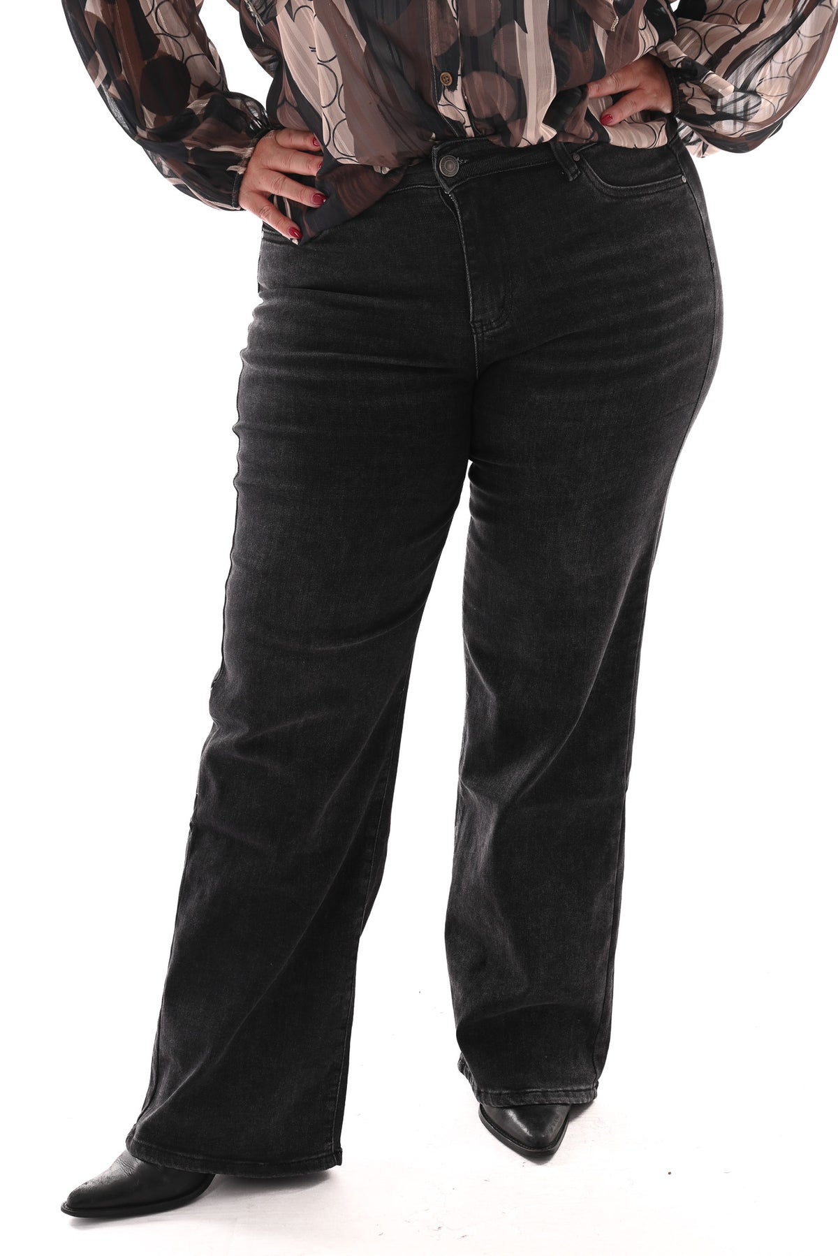 Goodies wide leg donkergrijs