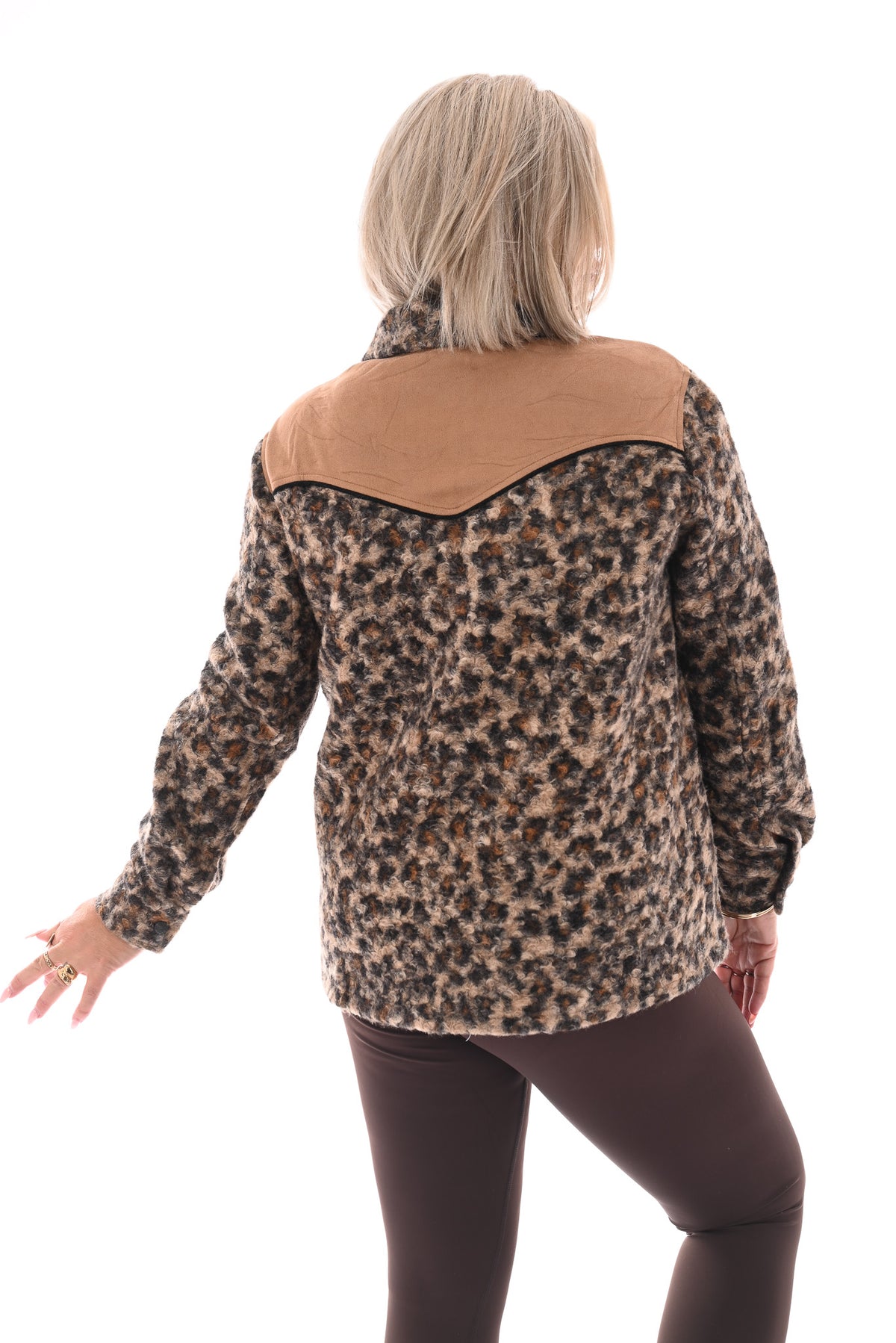 Panterprint boucle vest camel