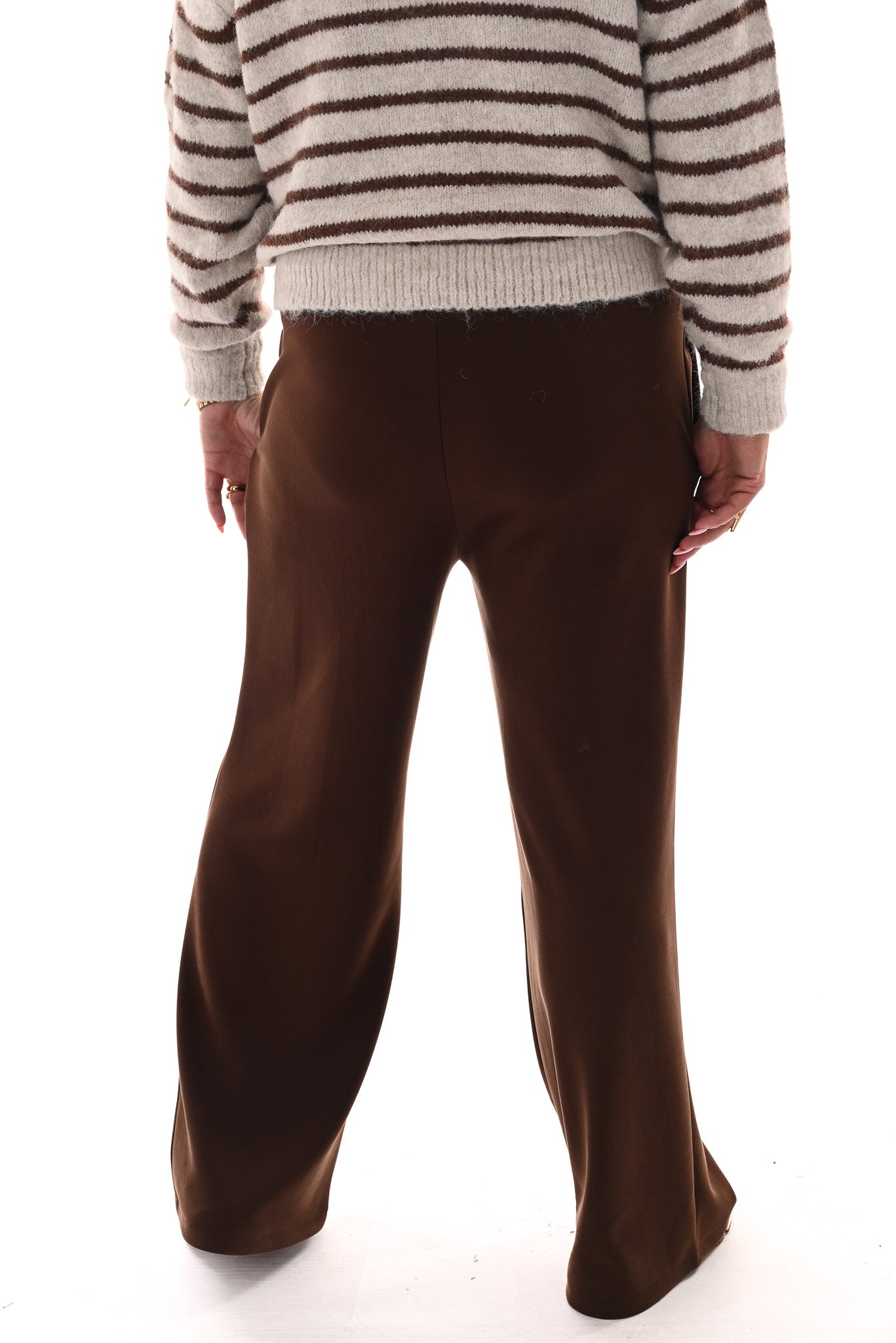 Wide leg joggingsbroek bruin