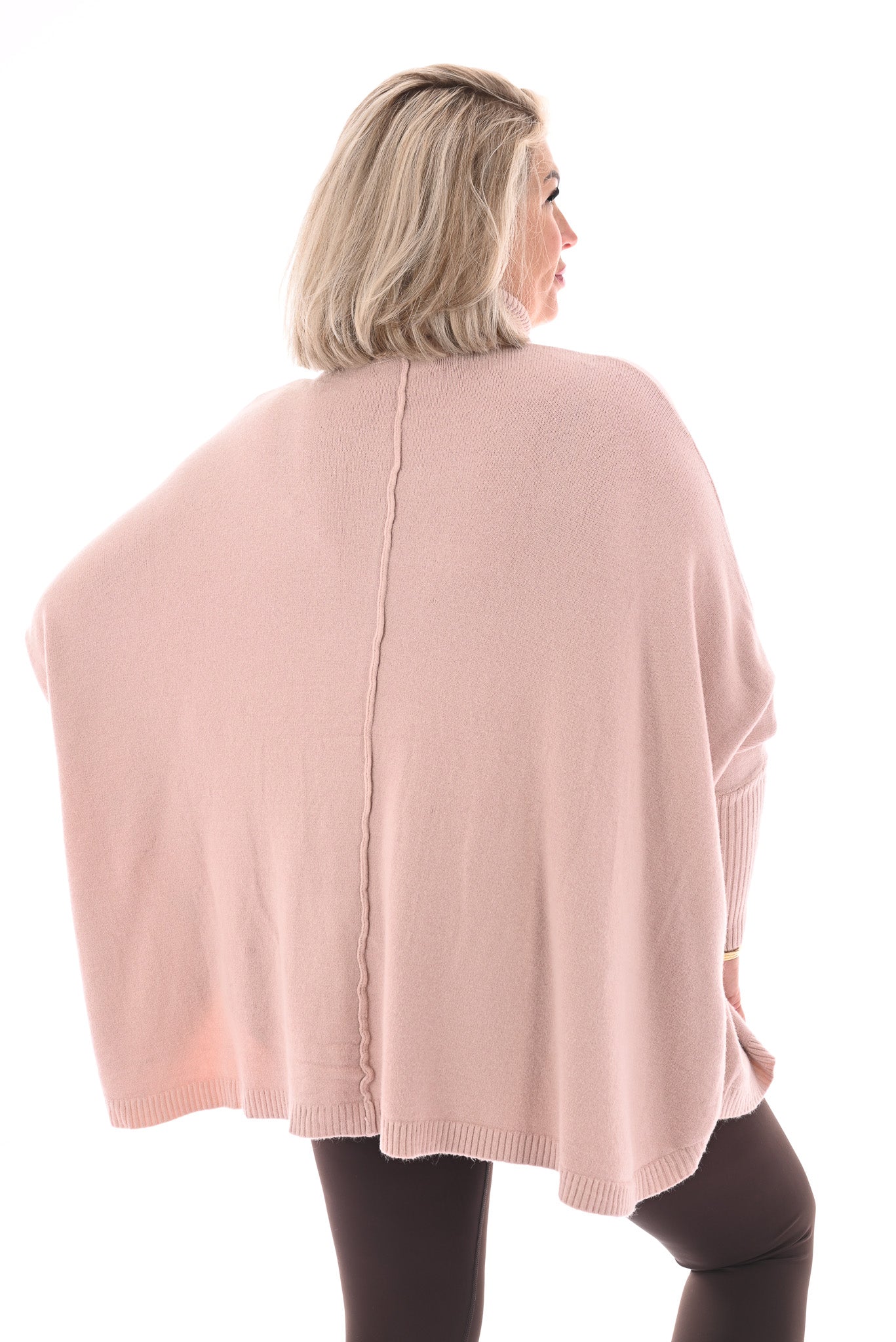 Tuniek met col en streep poederroze