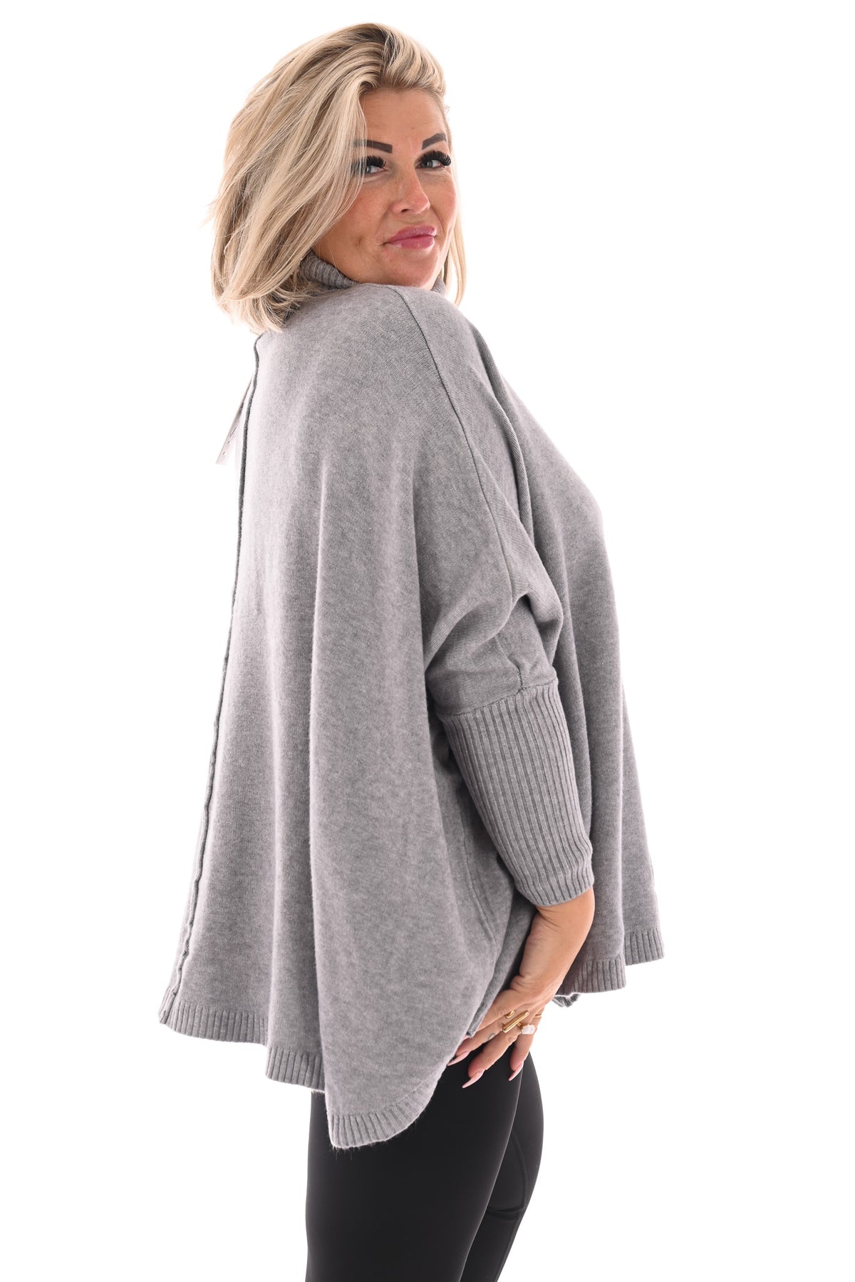 Tuniek met col en streep grijs