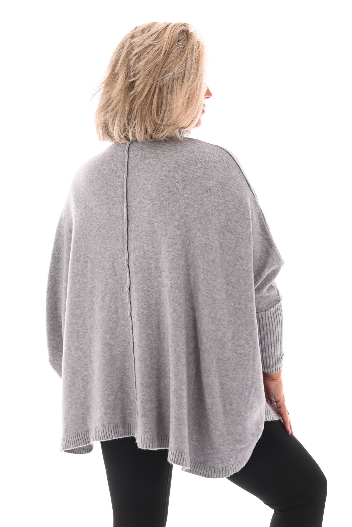 Tuniek met col en streep grijs