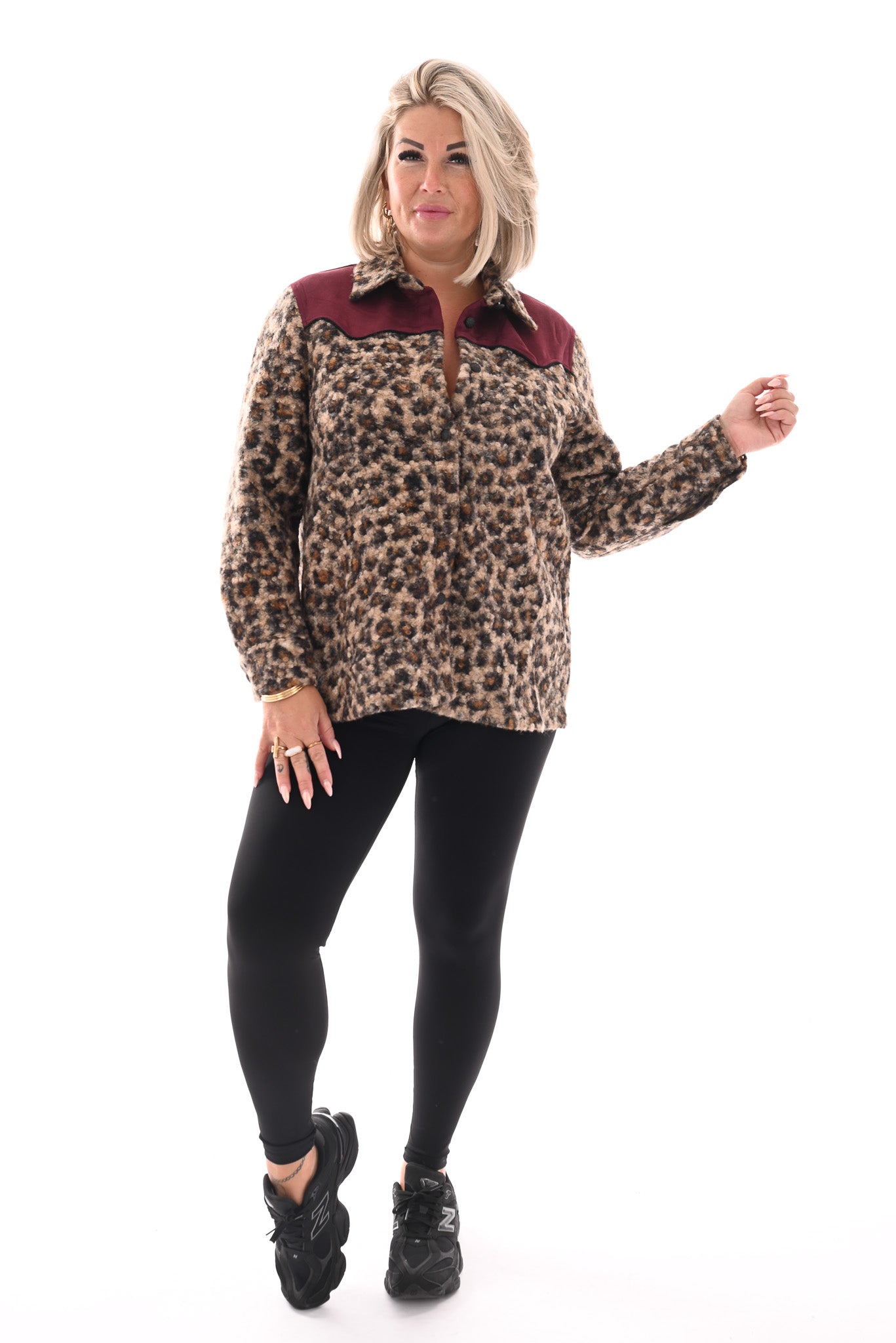 Panterprint boucle vest bordeaux