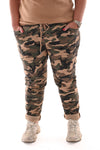 Stretchbroek camouflage beige