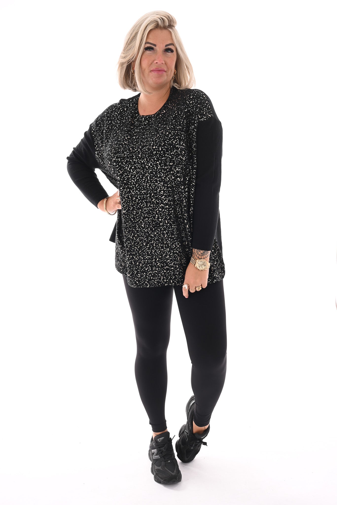 Trui gouden flakes zwart