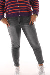 Redberry jeans mom fit gemeleerd grijs