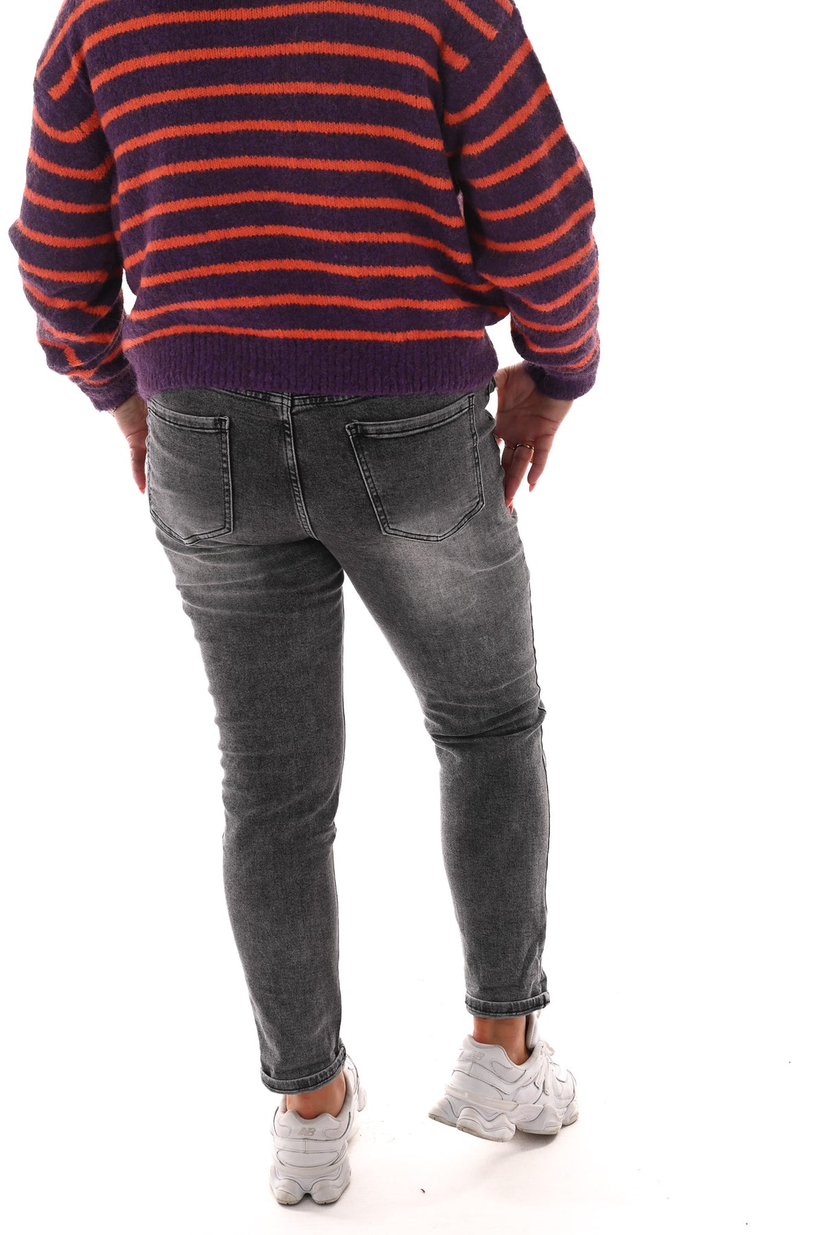 Redberry jeans mom fit gemeleerd grijs