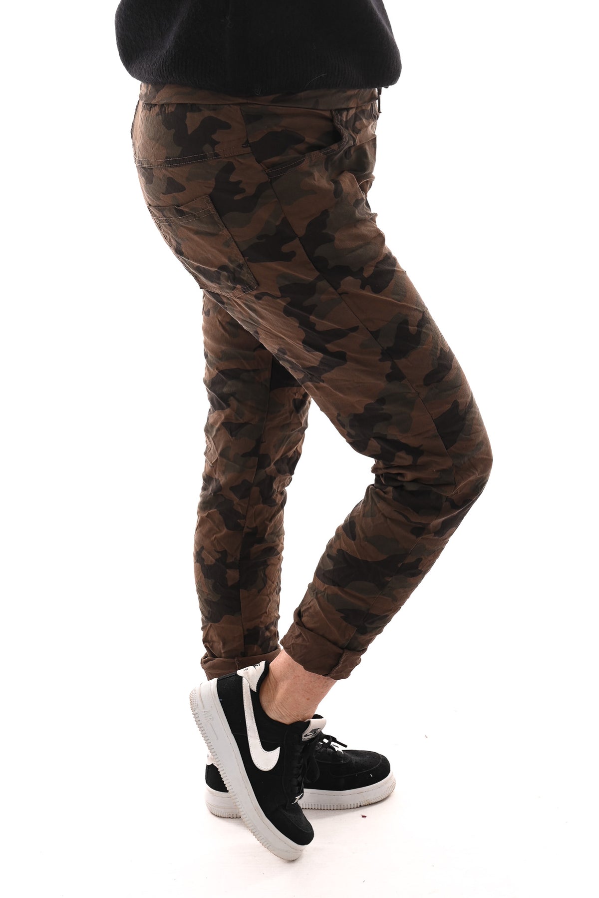 Stretchbroek camouflage camel