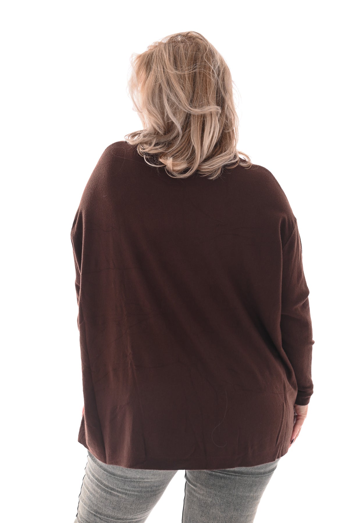 Trui gouden flakes bruin