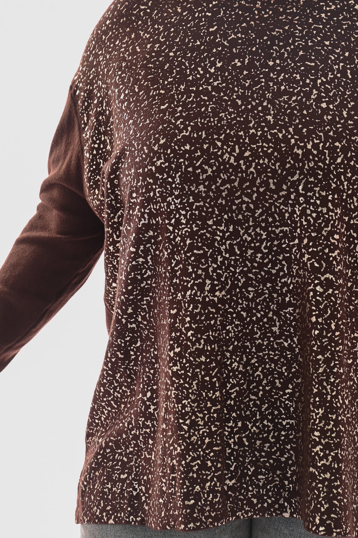 Trui gouden flakes bruin