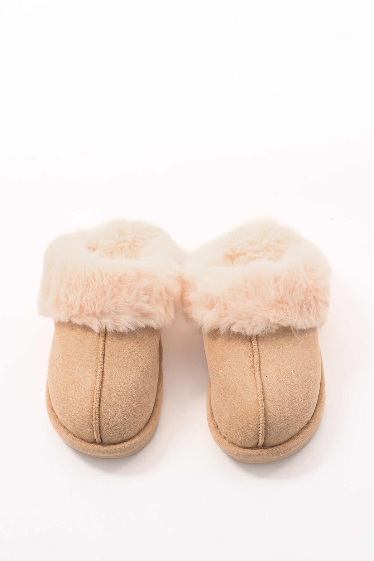 Furry pantoffels beige