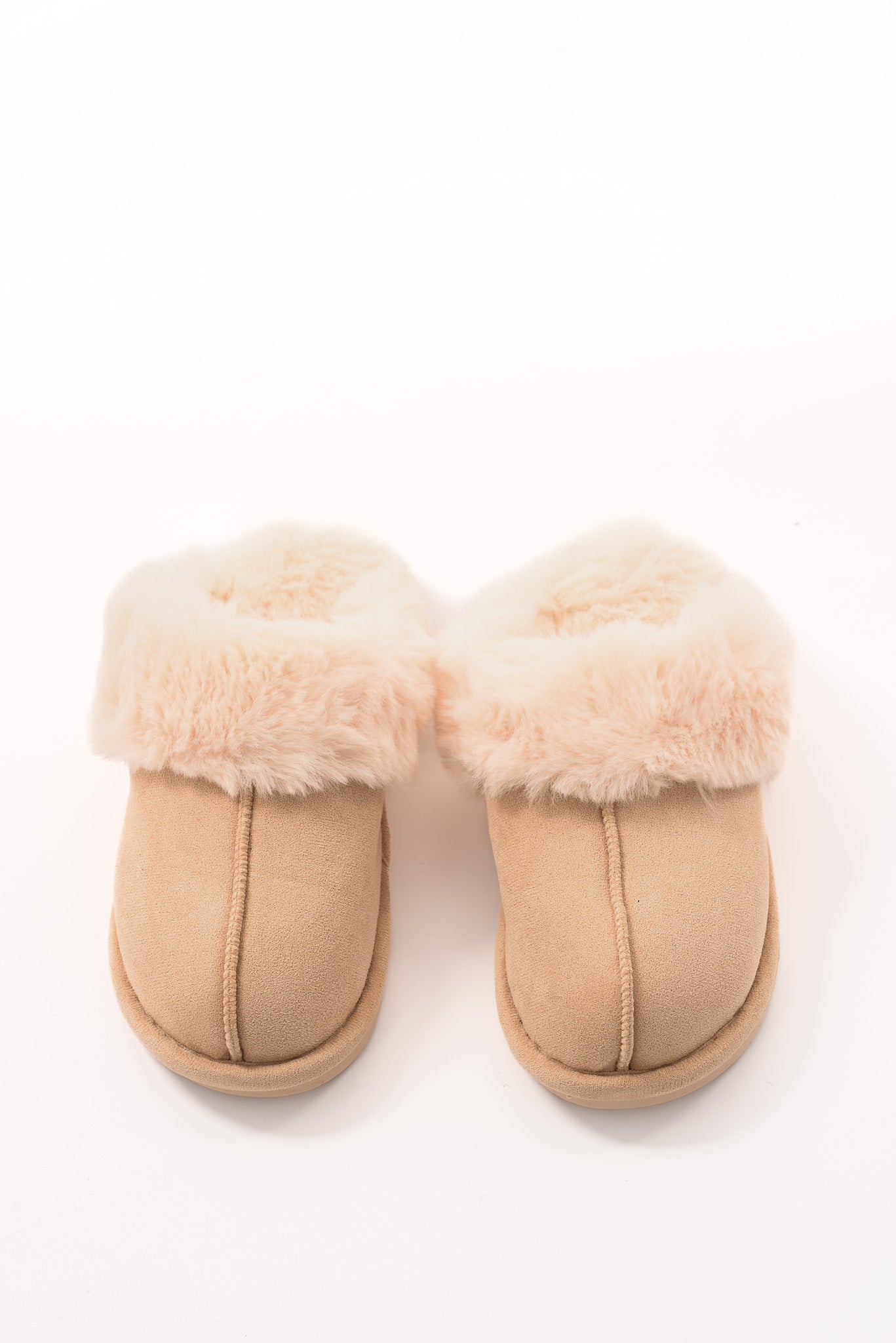 Furry pantoffels beige