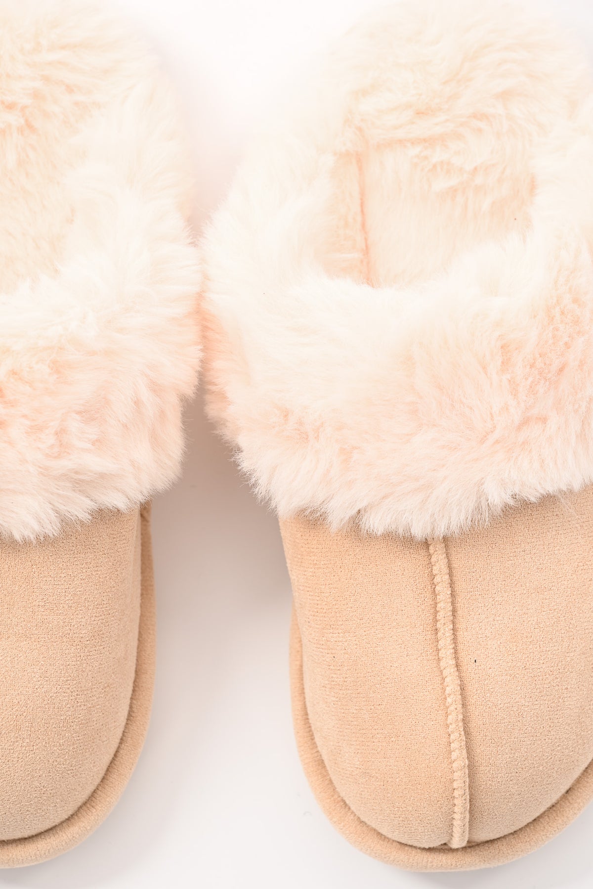 Furry pantoffels beige