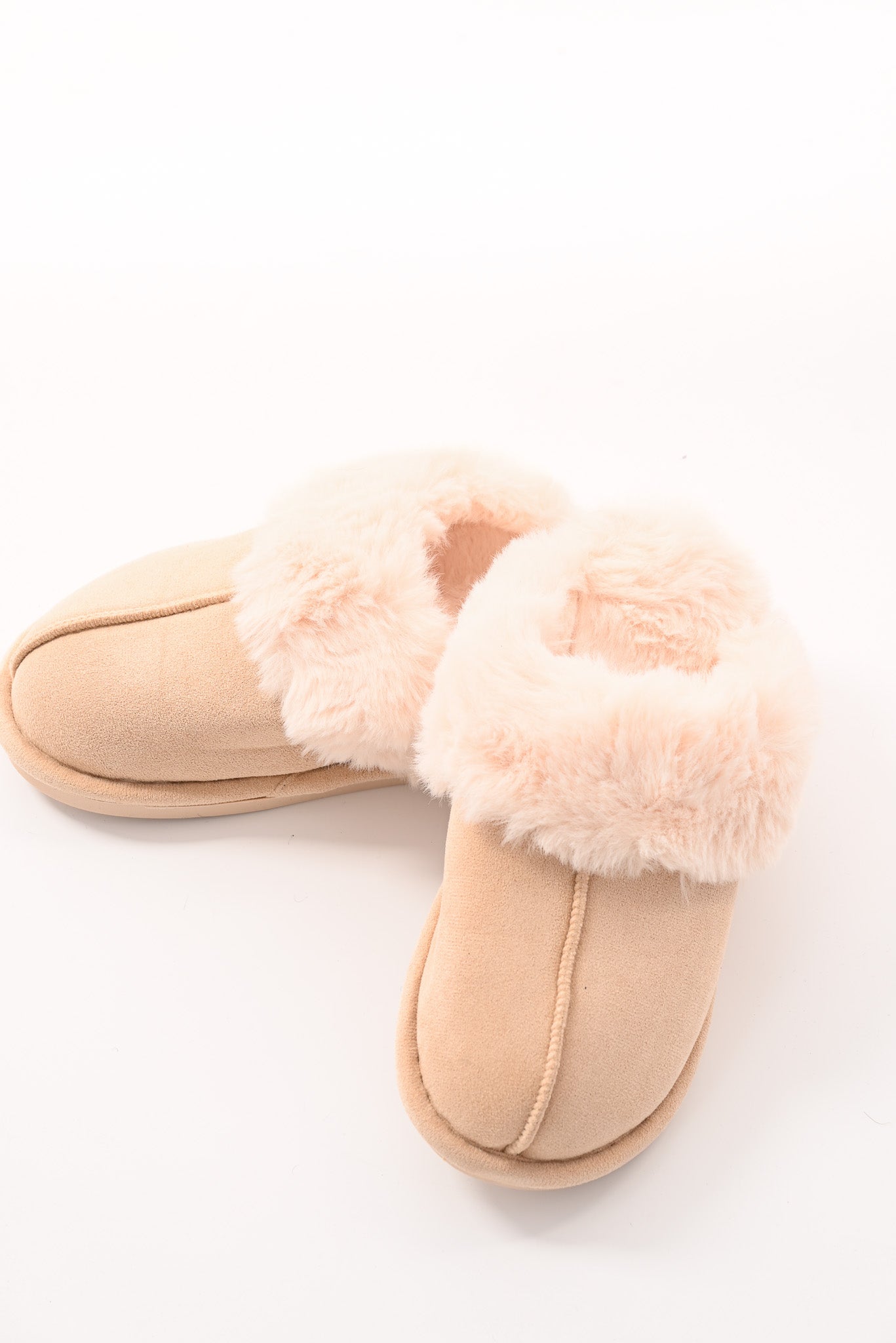 Furry pantoffels beige