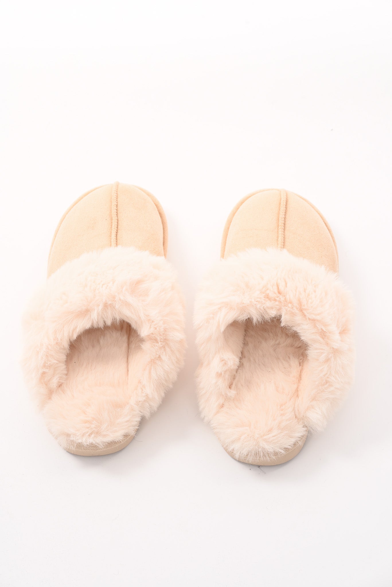 Furry pantoffels beige