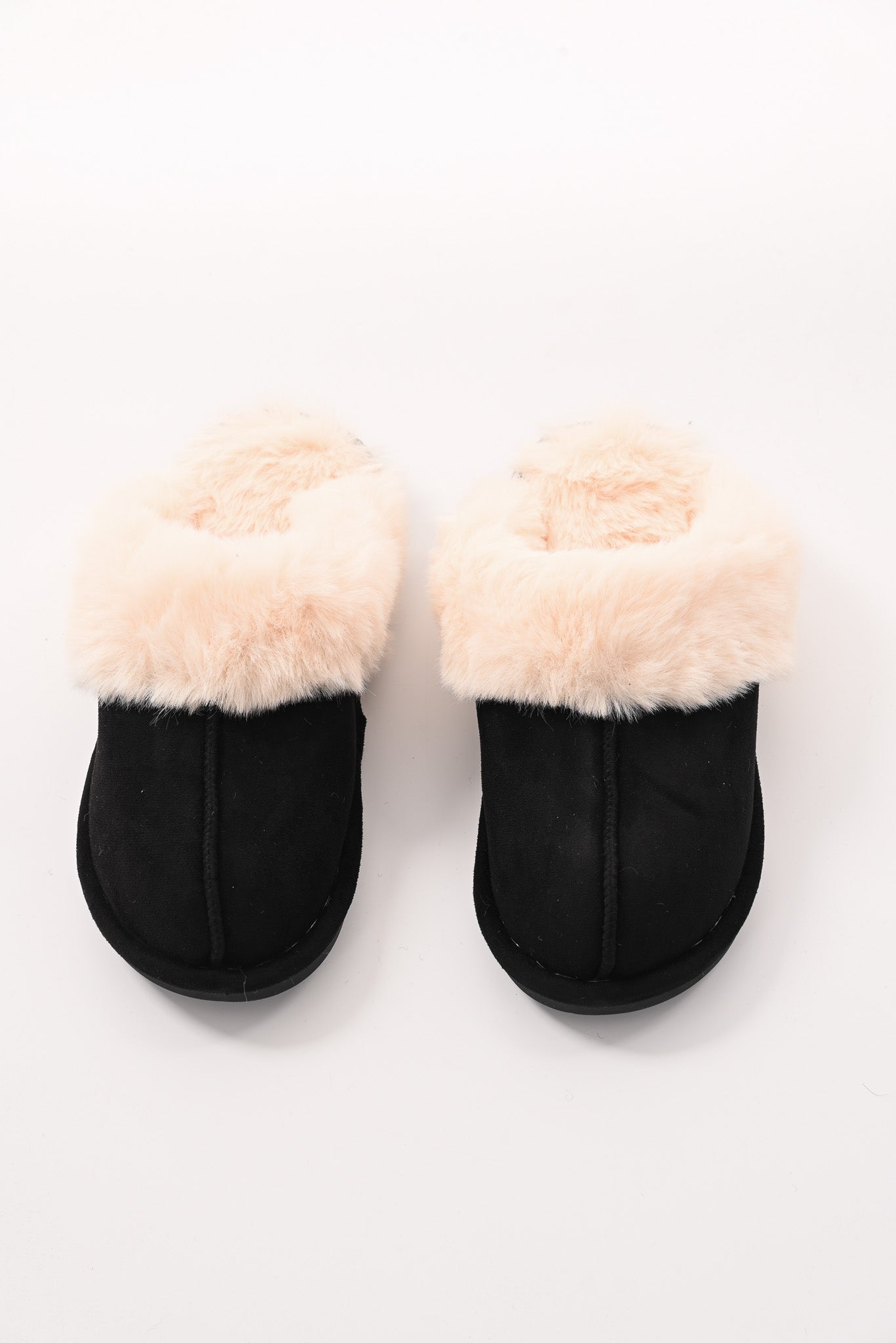 Furry pantoffels zwart