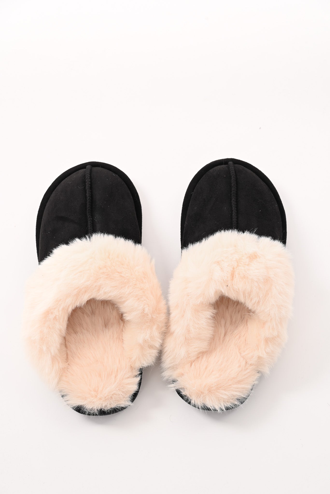 Furry pantoffels zwart