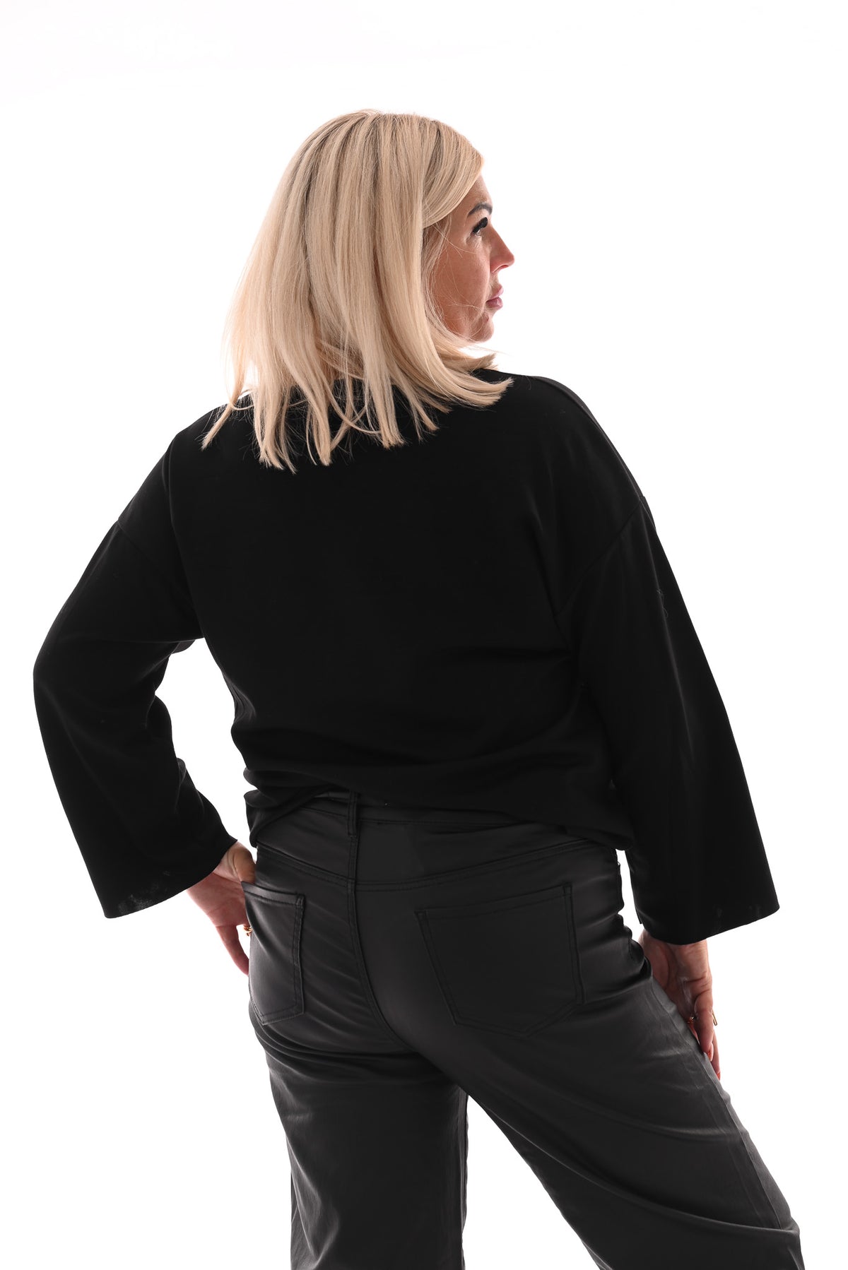 Top lange mouwen paris amour zwart