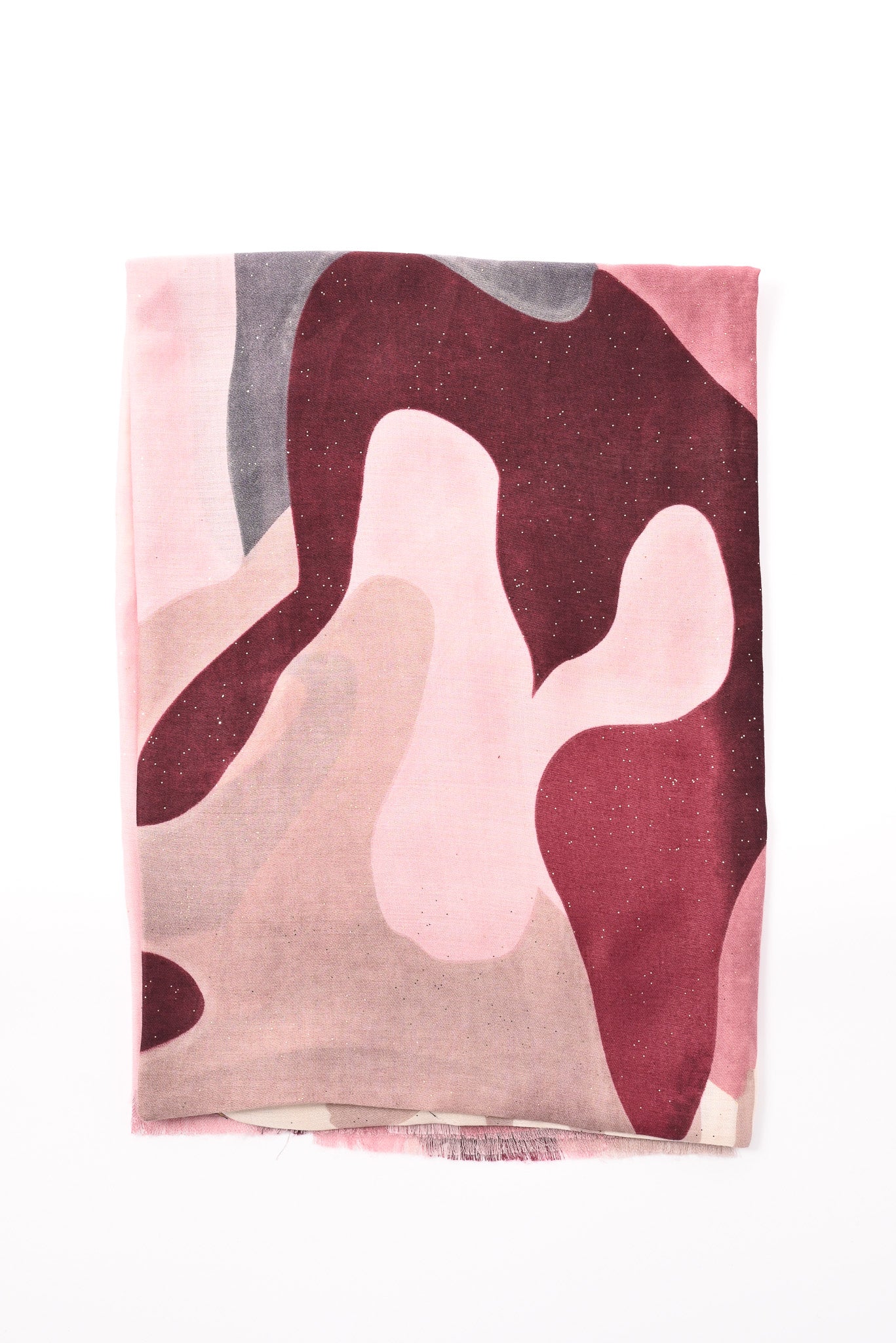 Sjaal abstracte print bordeaux