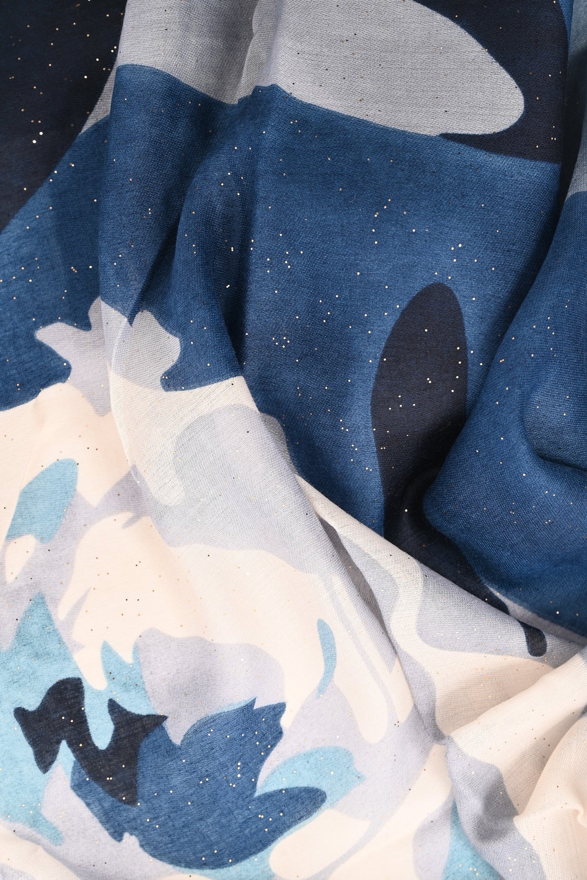 Sjaal abstracte print blauw