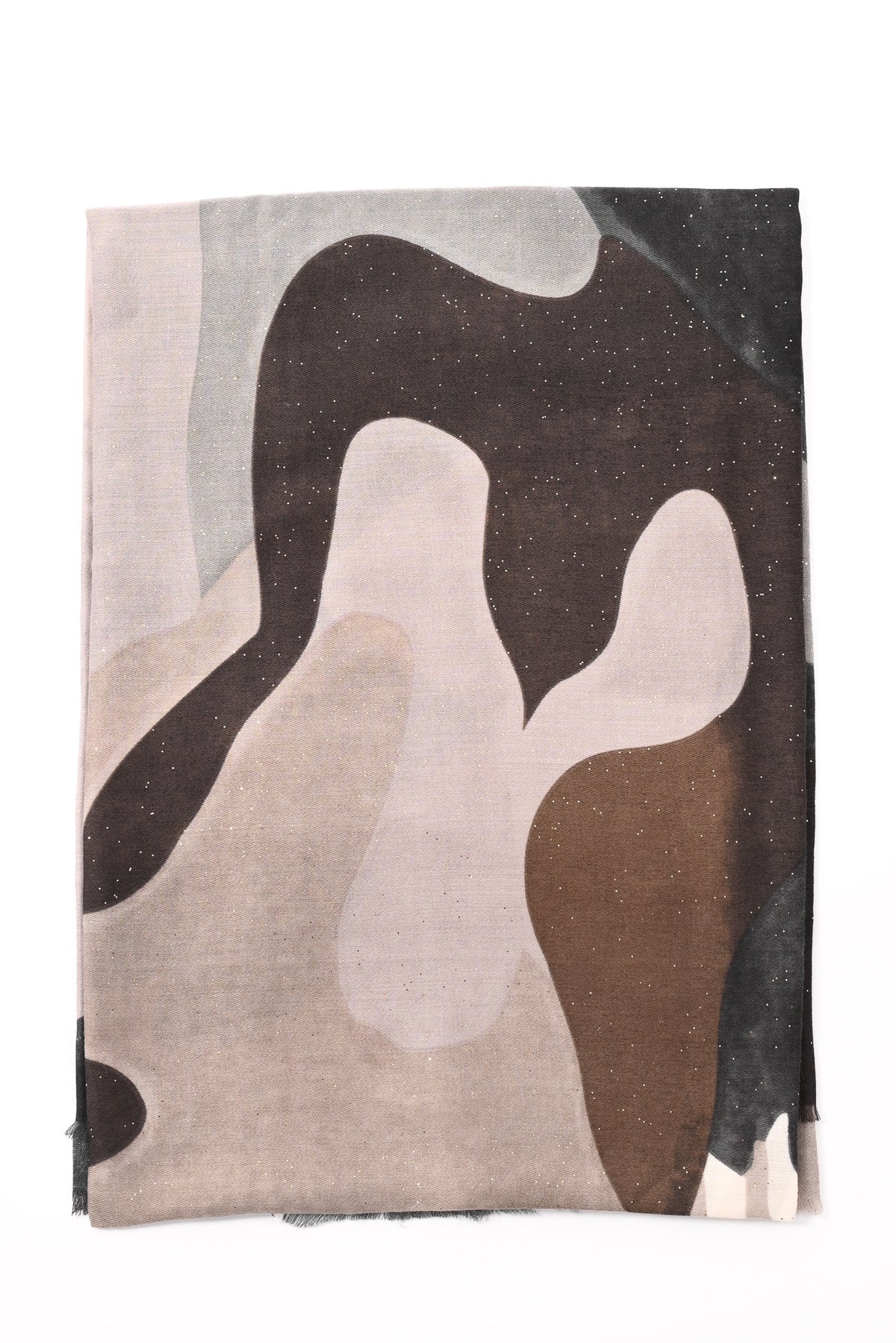 Sjaal abstracte print grijs