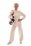 Tweedelig ribset met col beige