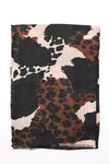 Sjaal vlekken en panterprint zwart