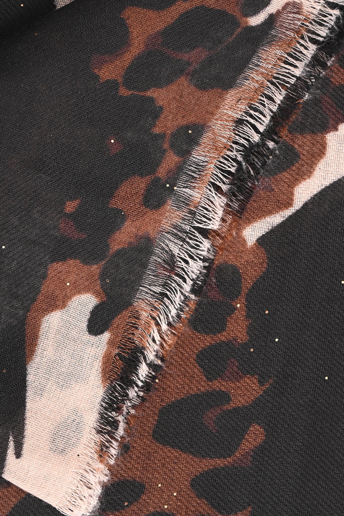 Sjaal vlekken en panterprint zwart