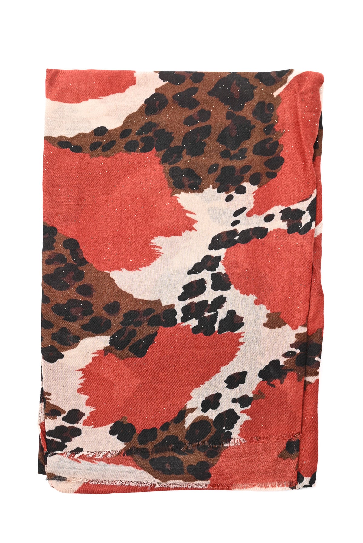 Sjaal vlekken en panterprint brique