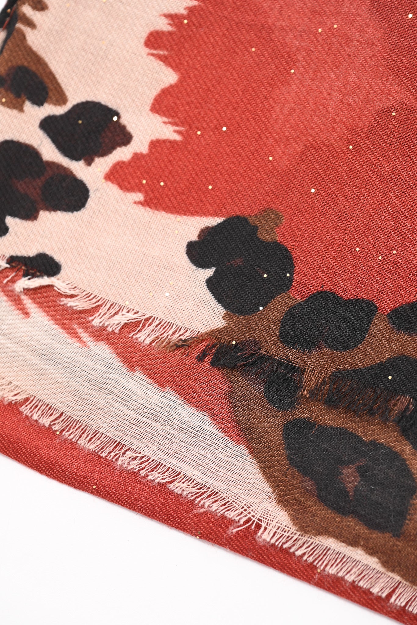 Sjaal vlekken en panterprint brique