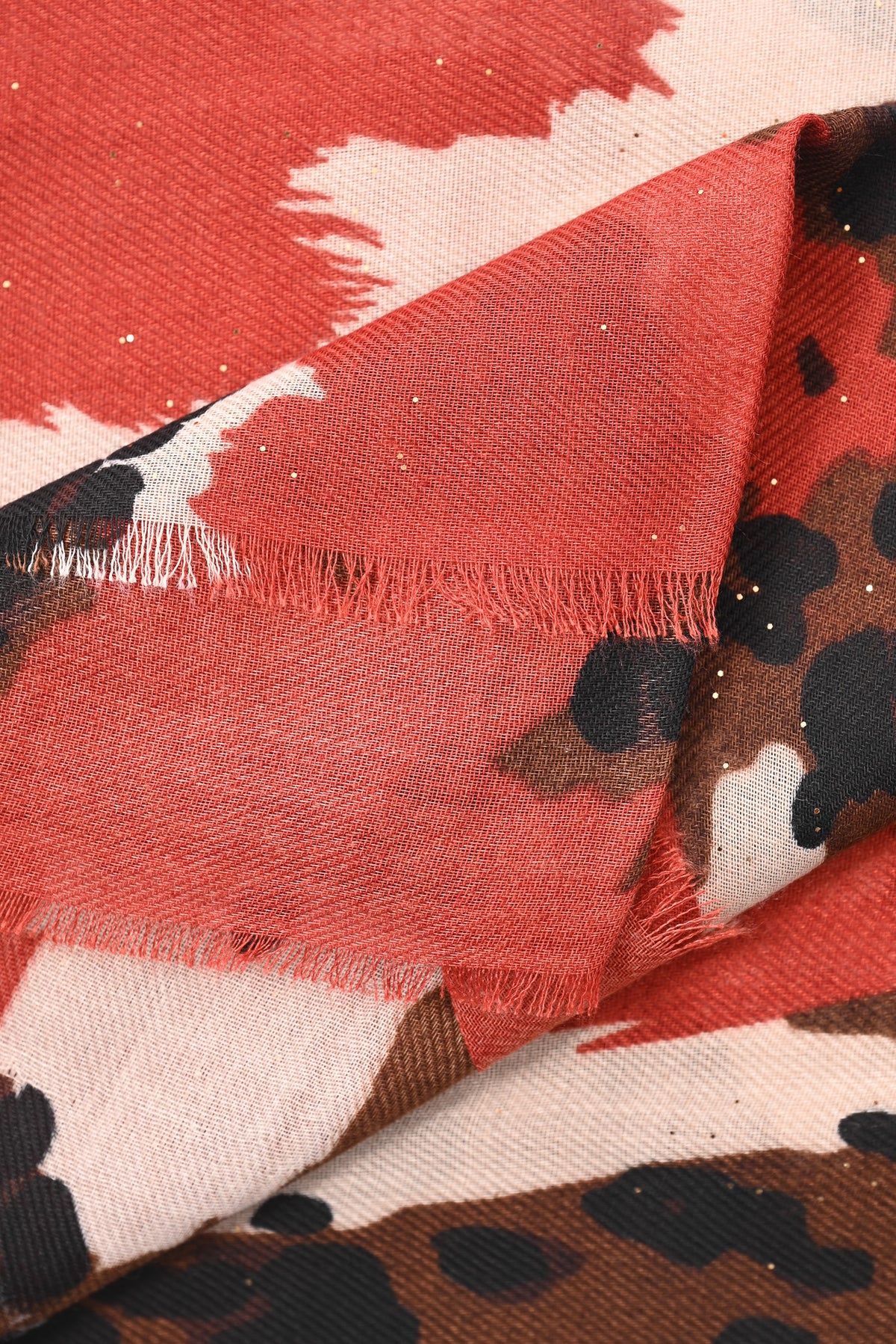 Sjaal vlekken en panterprint brique