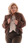 Bodywarmer panterprint voering bruin