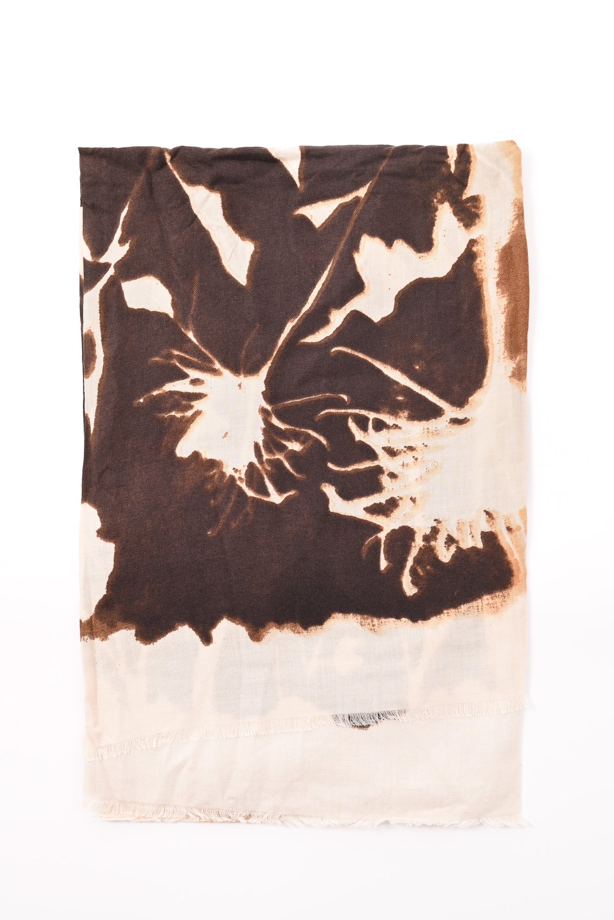 Sjaal bladeren print bruin