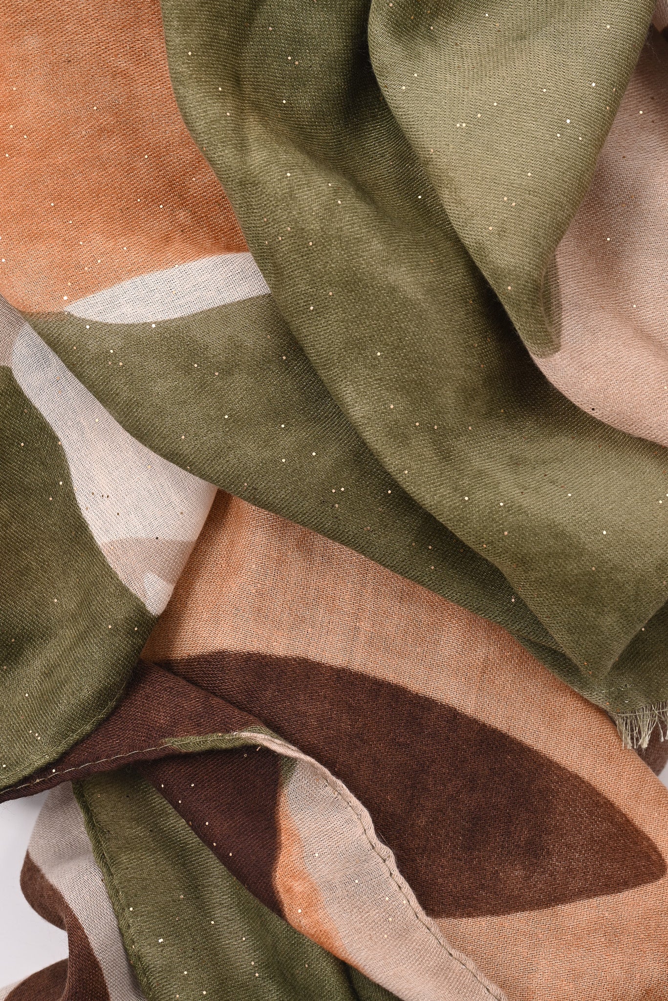 Sjaal abstracte print legergroen