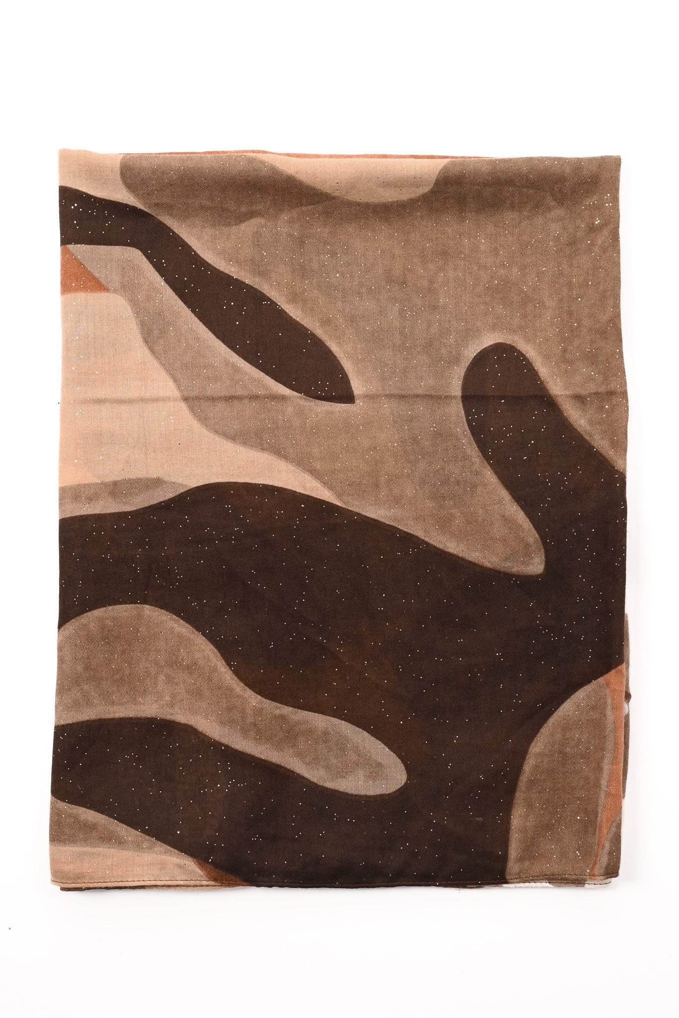 Sjaal abstracte print bruin