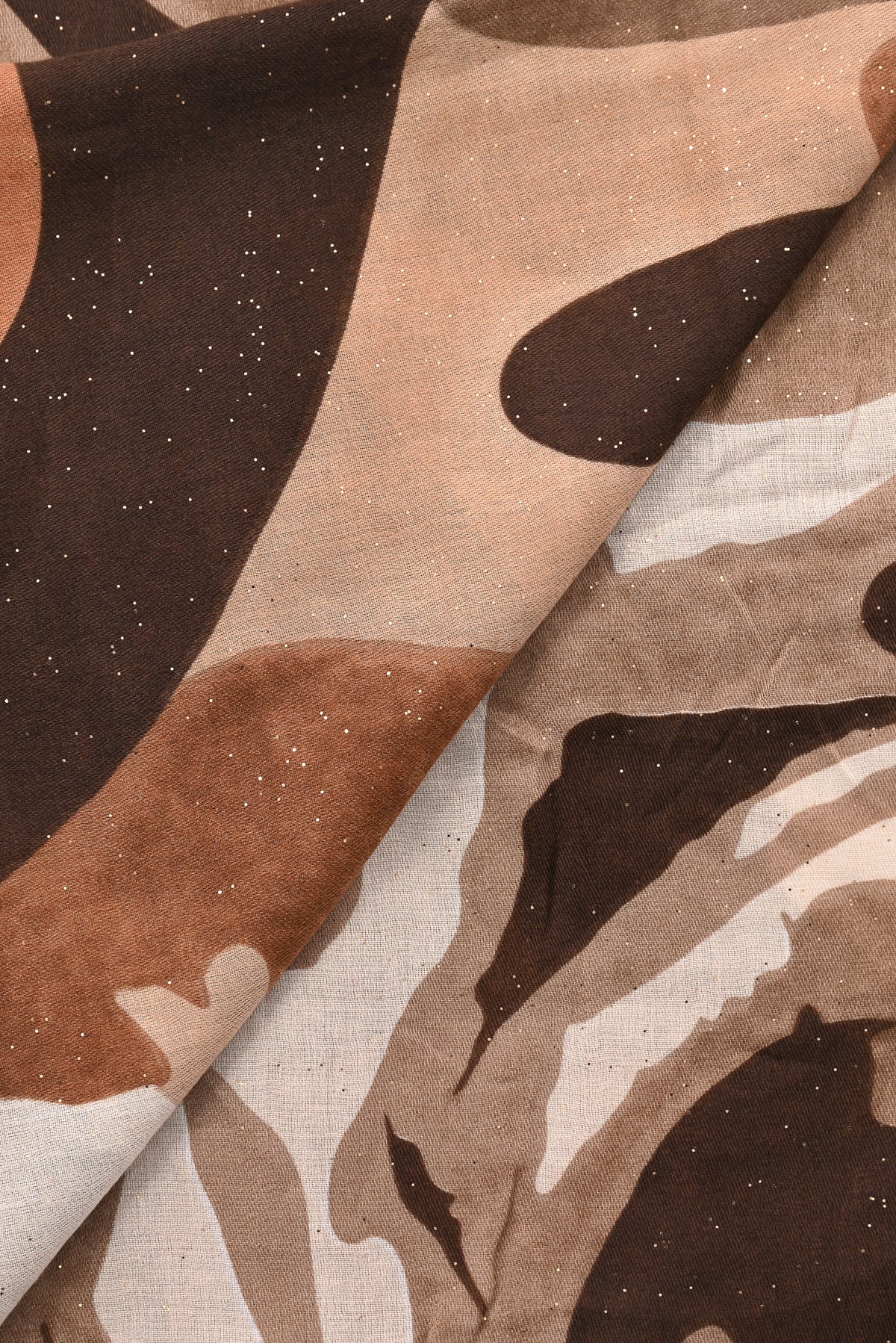 Sjaal abstracte print bruin