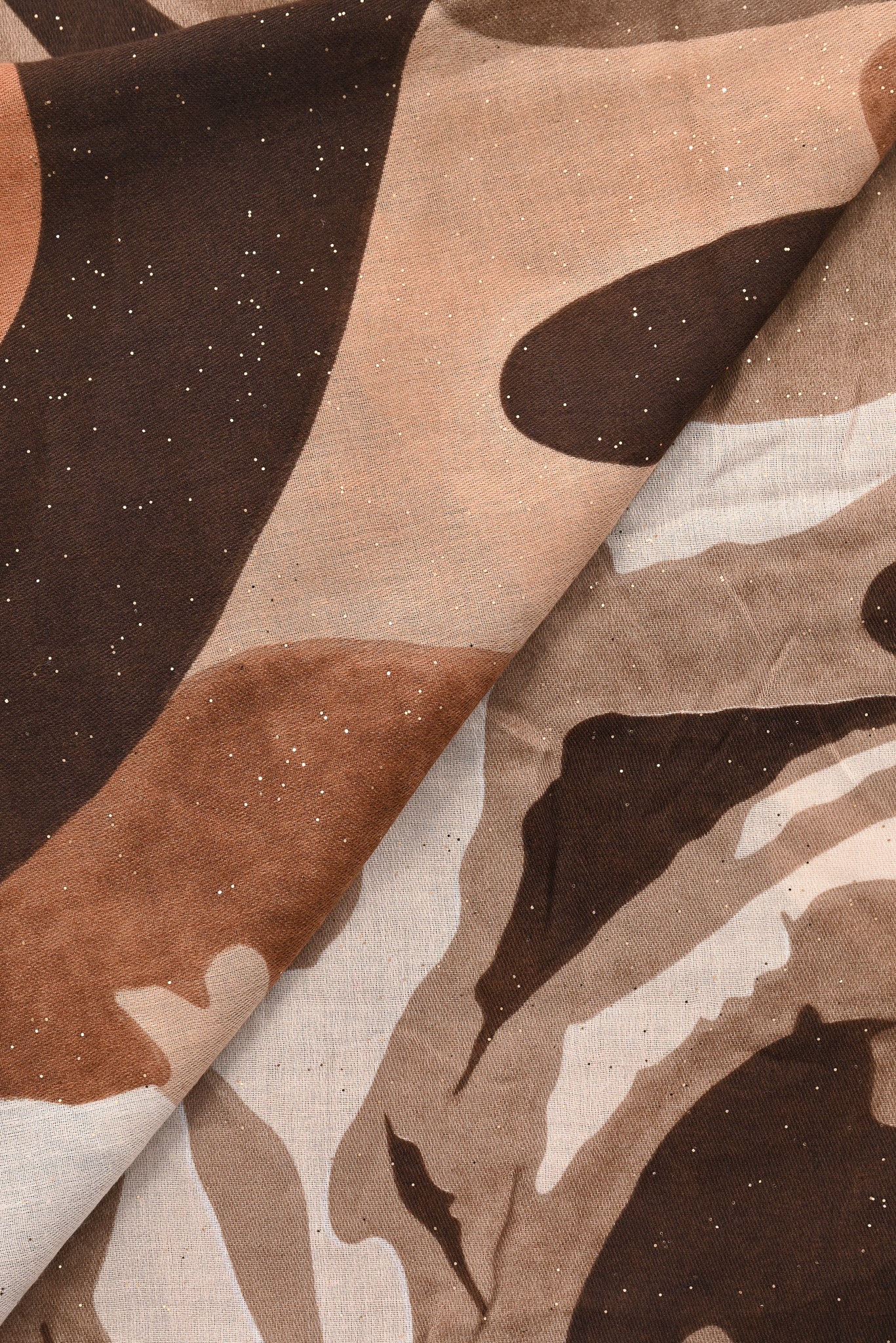 Sjaal abstracte print bruin