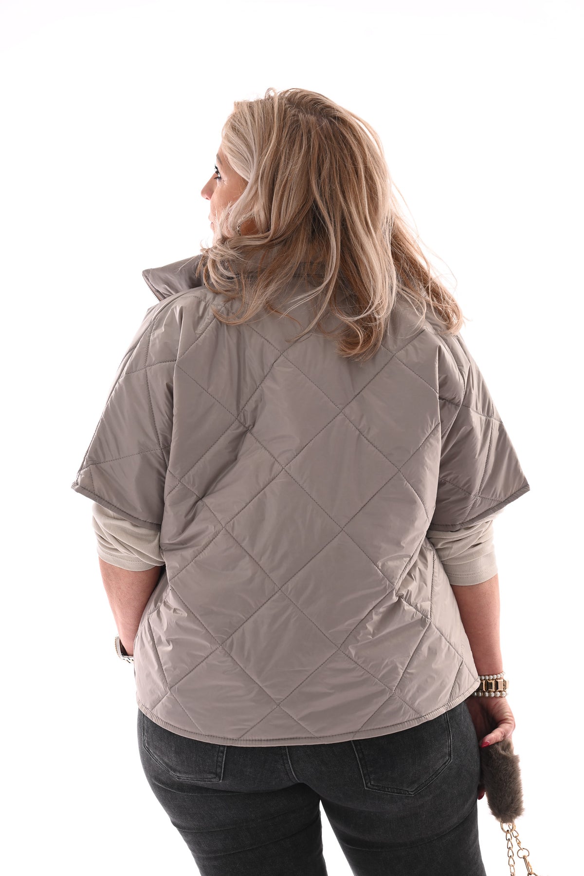Bomber jack gevoerd panter voering  beige