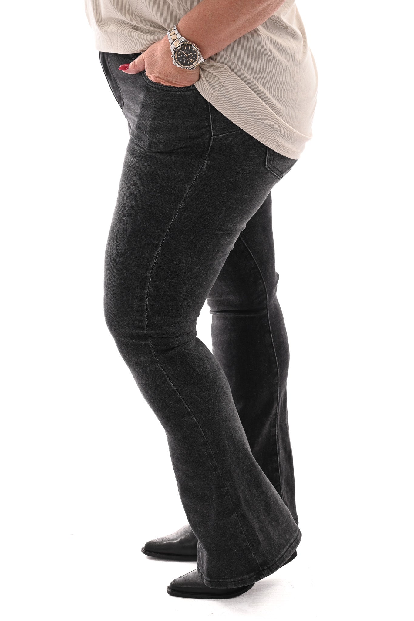 Goodies jeans flared grijs