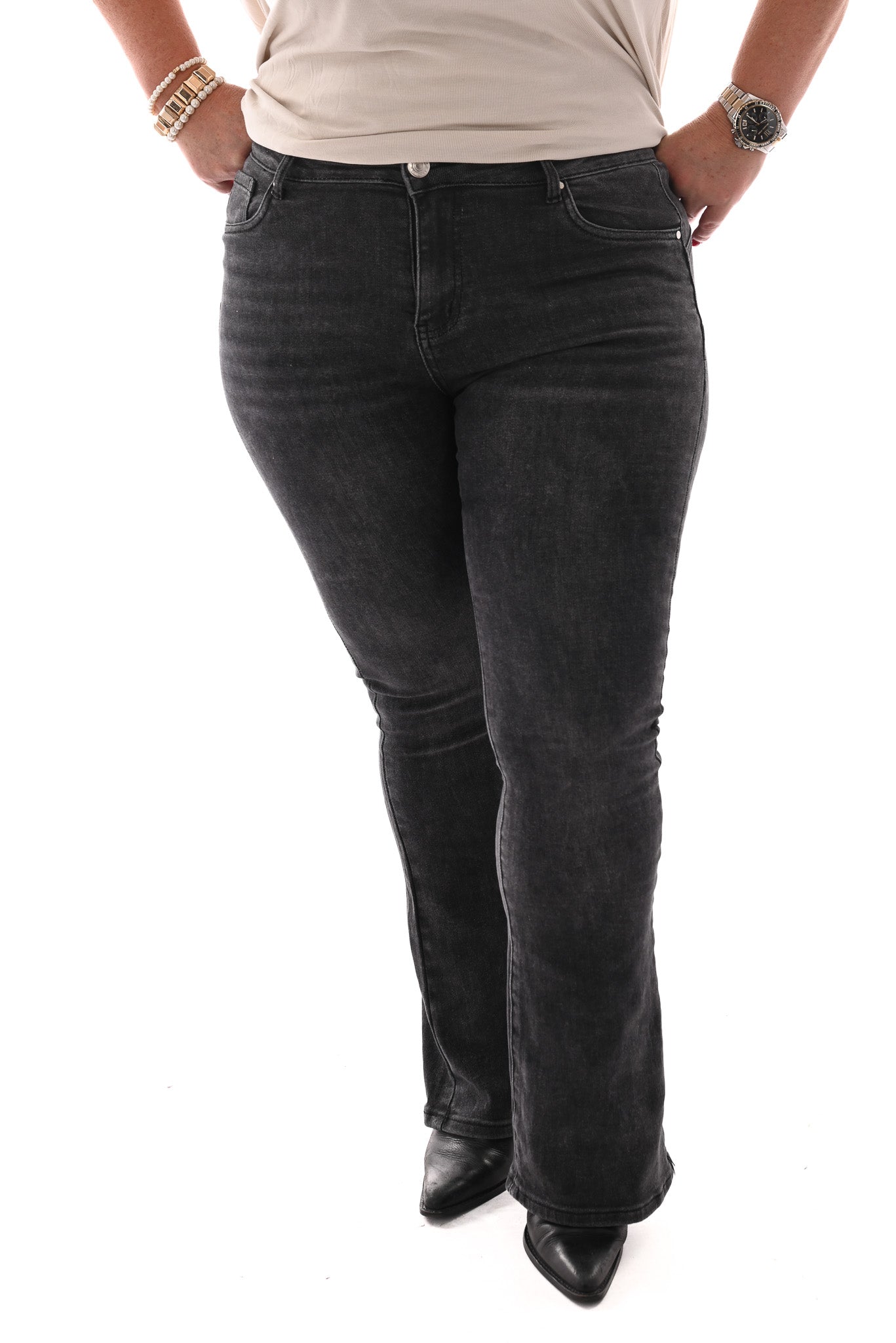 Goodies jeans flared grijs