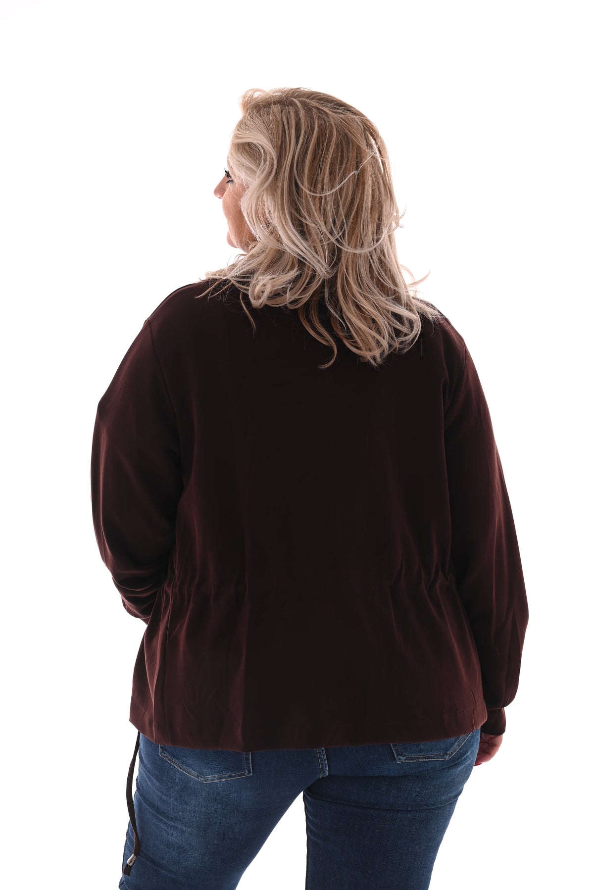 Vest met aantrekkoord donkerbruin