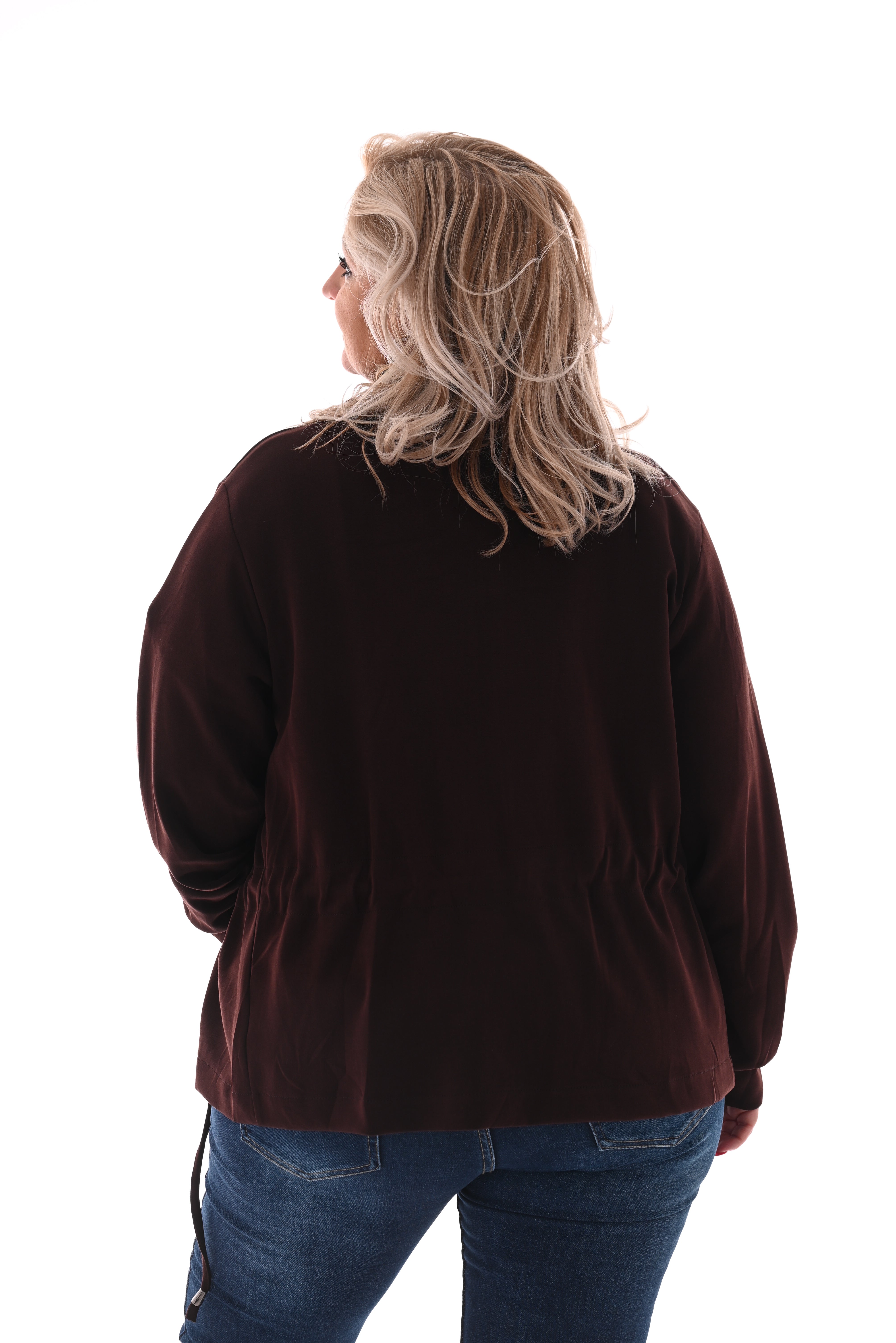 Vest met aantrekkoord donkerbruin