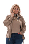 Vest met aantrekkoord beige