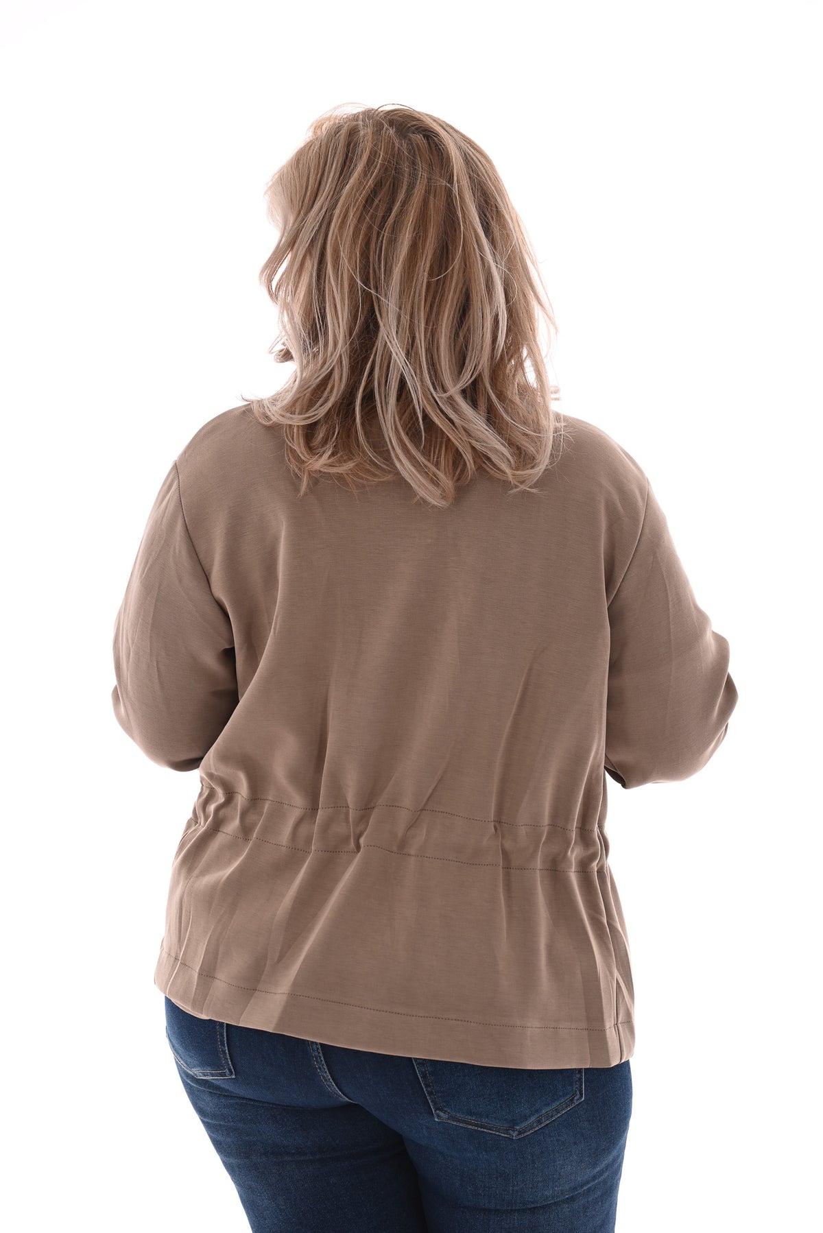 Vest met aantrekkoord beige