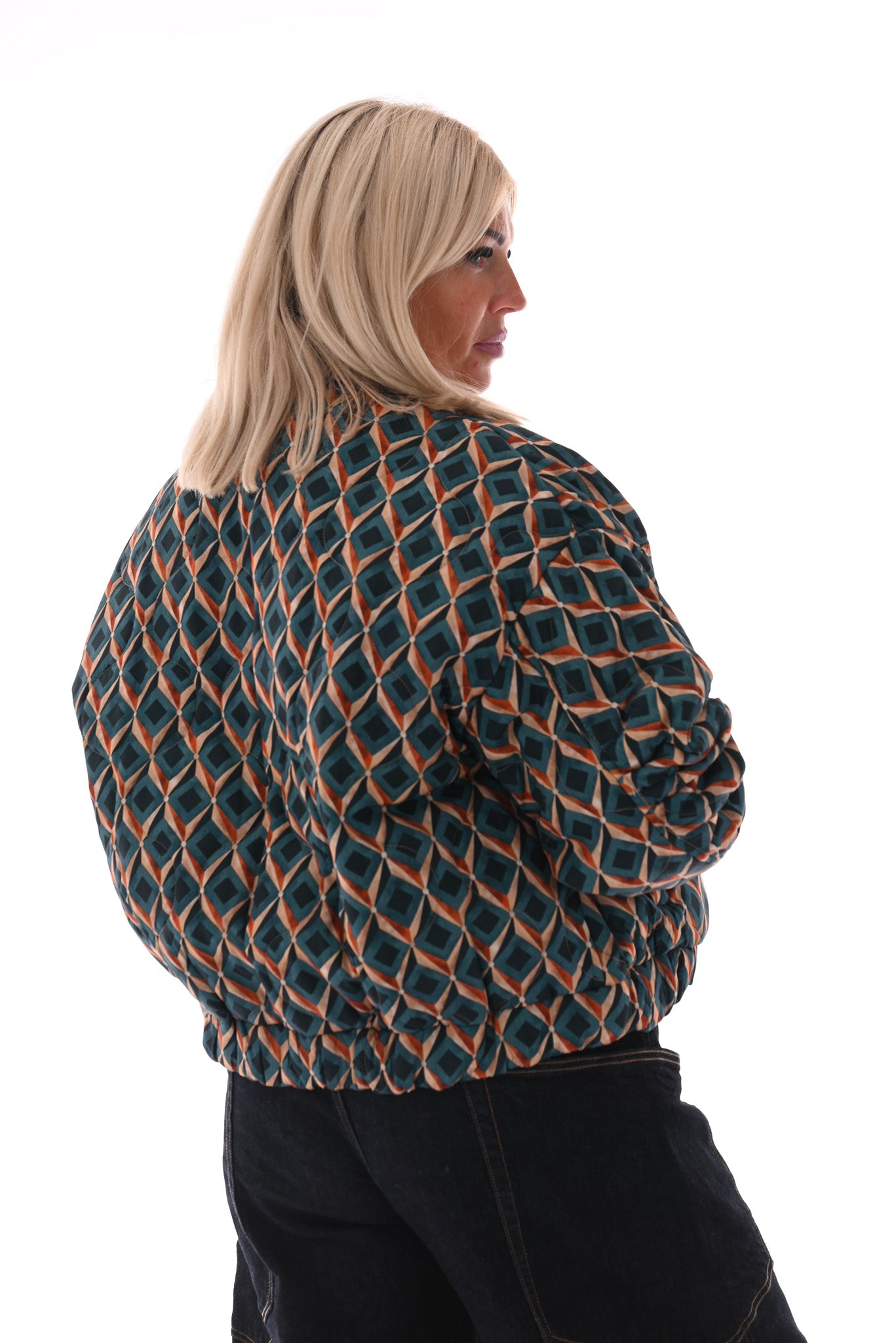 Bomberjack ruit patroon blauw